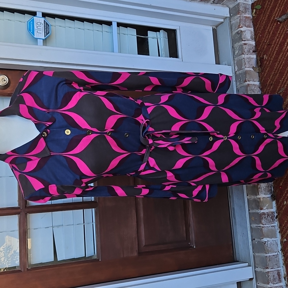 Boden Carnaby Geometric Print Belted Shirt Dress - Picture 3 of 6